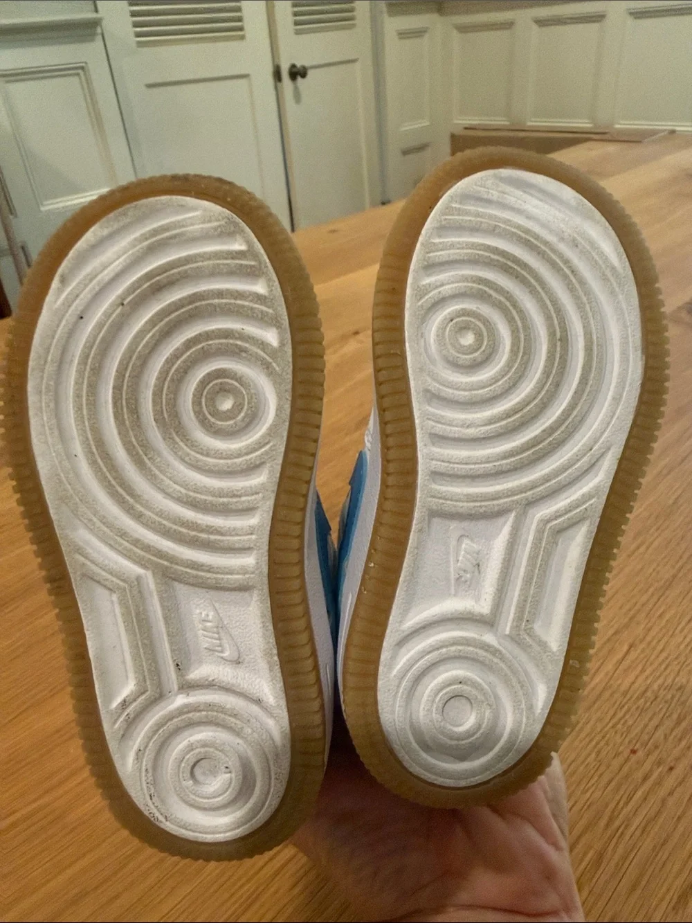 Nike Toddler Force 1 Low EasyOn Blue Beyond Gum Sneakers - Size 8C